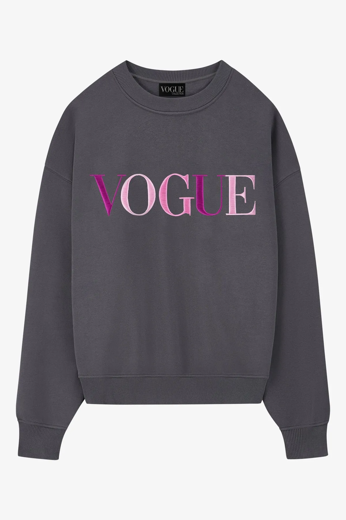 Felpa Vogue Icons Grey with Colorful Embroidered Logo