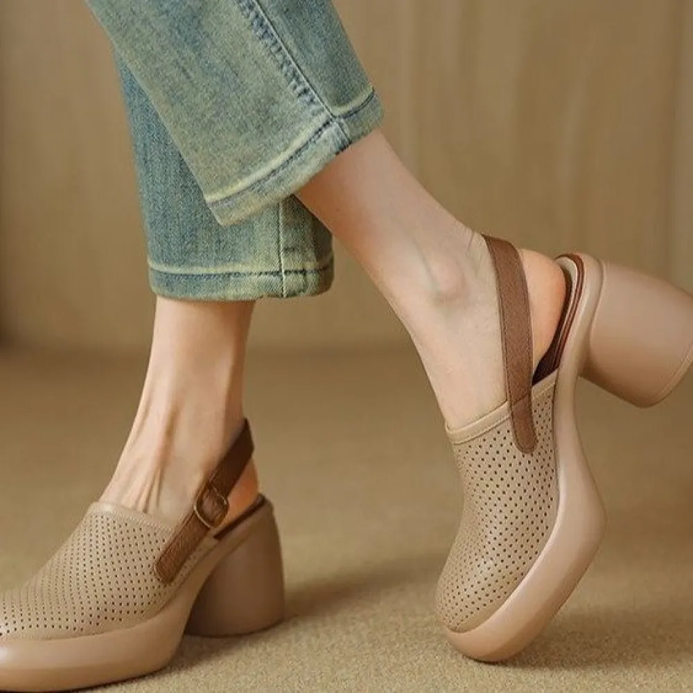 Polyurethane Sole Platform Toe Platform Hollow Sandals with Thick Sole for Women 2024 Es