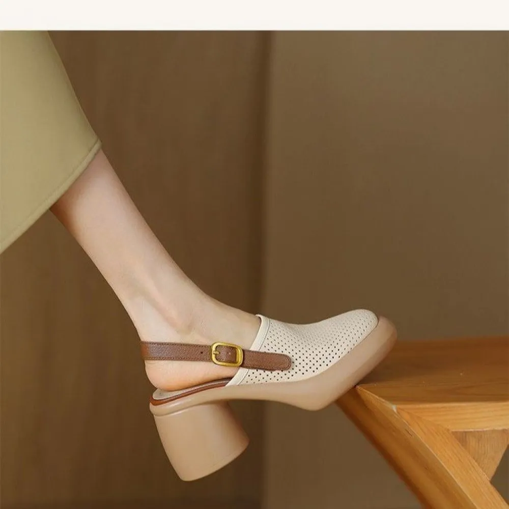Polyurethane Sole Platform Toe Platform Hollow Sandals with Thick Sole for Women 2024 Es