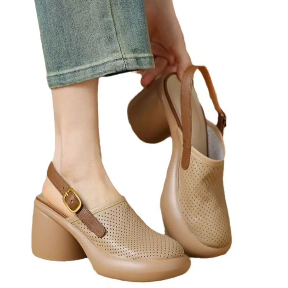 Polyurethane Sole Platform Toe Platform Hollow Sandals with Thick Sole for Women 2024 Es