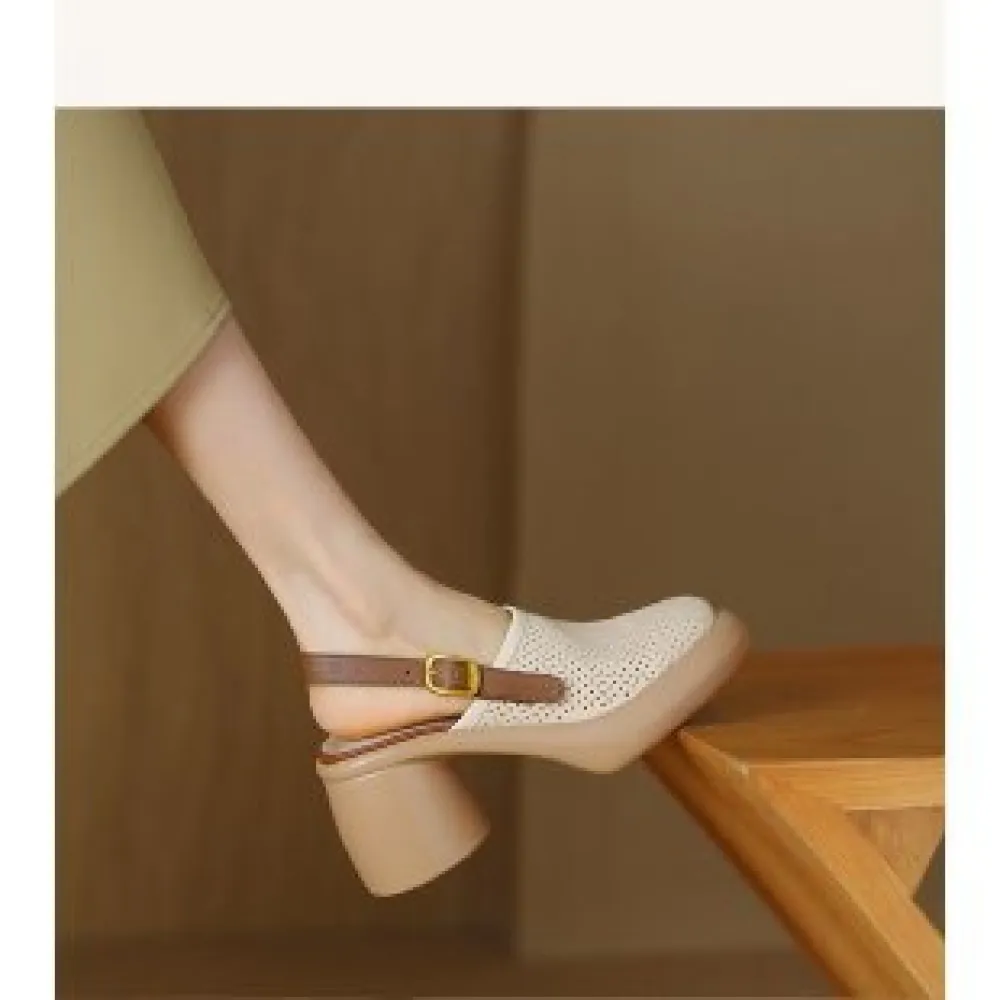 Polyurethane Sole Platform Toe Platform Hollow Sandals with Thick Sole for Women 2024 Es